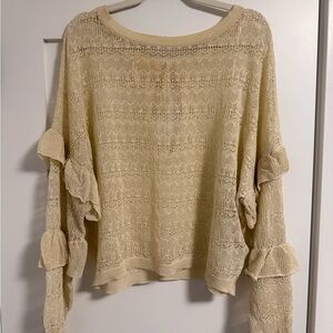 Anthropologie Lace Knit Top in Cream
